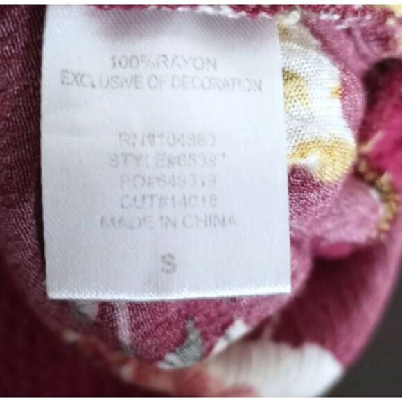 CHLOE K BURGUNDY FLORAL DRESS SZ.S EUC. - Picture 7 of 8